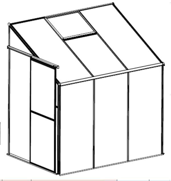 گلخانه خانه سبز 4 فوت دیواری که به راحتی مونتاژ می شود 0